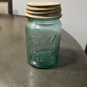 1923-1933 Blue Ball Perfect Mason Jar With Zinc Lid jar number 8
